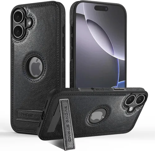 Miniatura 34 de Funda de cuero para iPhone 13 Pro, funda protectora delgada con función atril a prueba de golpes, soporte invisible integrado compatible con iPhone