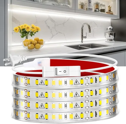 Miniatura 9 de maylit Tira de Iluminación LED para Debajo del Gabinete con Enchufe de 48 pulgadas, Barra de Luz LED Pequeña Ultra Brillante, 2700K Blanco Cálido