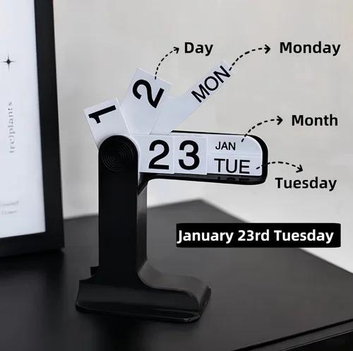 Miniatura 4 de Calendario Perpetuo Giratorio, Calendario de Escritorio 2025-2026 Para Decoración Diaria de Oficina y Hogar, Ornamento de Escritorio, Accesorios