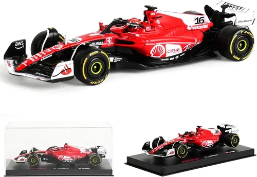 Miniatura 17 de 1/43 F1 2023 SF23 16# Charles Leclerc Scuderia SF23 55# Carlos Sainz aleación coche fundido a presión modelo modelo regalo (1/43 SF23 Monza #16)