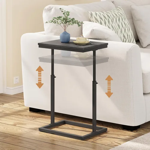 TUTOTAK Mesa auxiliar, mesa auxiliar, mesa de sofá alta, mesa de sofá, sala de estar, dormitorio, negro TB01BK083P