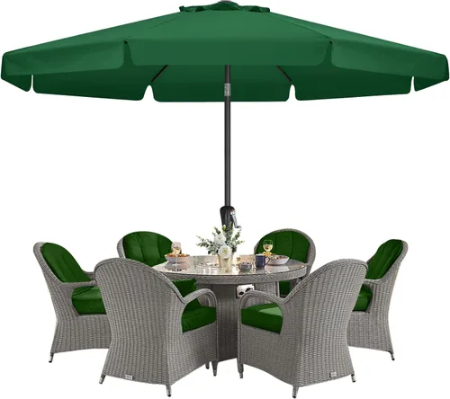 Miniatura 31 de MASTERCANOPY Sombrilla de Patio Valance para Mesa de Exterior Market - 8 Varillas (9 pies, Turquesa)