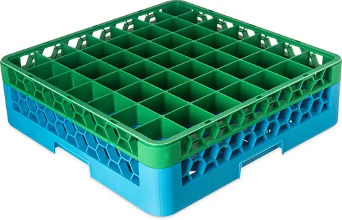 Miniatura 62 de Carlisle FoodService Products RG9-214 OptiClean Estante de vidrio con 9 compartimentos con 2 extensores, 7.12 pulgadas, polipropileno, azul