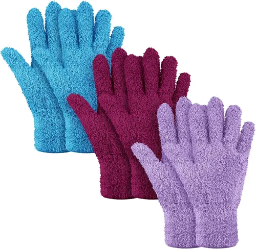 Miniatura 20 de Patelai 12 pares de guantes de microfibra para limpiar plantas de interior, persianas, muebles, casa (colores surtidos, medianos)