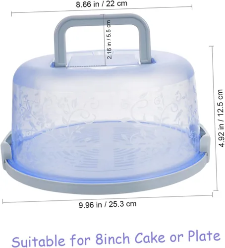 Miniatura 3 de DOITOOL Porta pasteles de plástico con asa para pasteles de 8 pulgadas, contenedor redondo portátil para tartas para transporte, contenedor