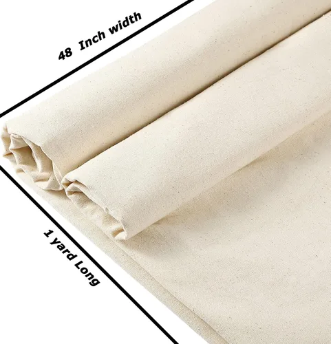Miniatura 3 de MDS® Paquete de 1 yarda, tela de muselina 100% algodón de 48 pulgadas de ancho, tela natural sin blanquear de peso medio, tela de lino