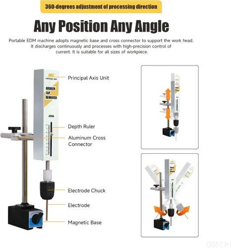 Miniatura 3 de Máquina removedor de taladro de grifo roto de 800 W, EDM-8C, EDM portátil, 110 V, quita M2-M20 de diámetro. Tornillo de 0.07 a 0.78 pulgadas