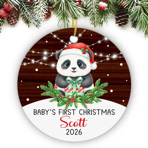 Miniatura 18 de Adorno personalizado de segunda Navidad de pingüino bebé 2026, regalo de decoración de pingüino bebé para bebés recién nacidos, nombre personalizado
