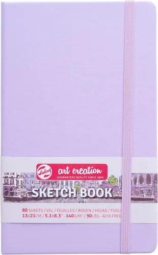 Talens Art Creation T9314-132M 452175 Cuaderno de bocetos Talens Art Creation, cuaderno de dibujo, 13 x 21 cm (5.1 x 8.3 pulgadas), Violeta Pastel