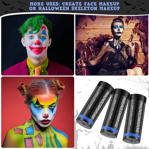Miniatura 5 de Sweetude 12 piezas de palo de fútbol, palo de ojos deportivos, pintura facial deportiva para béisbol, sóftbol, estadio, atletas, Halloween, cosplay