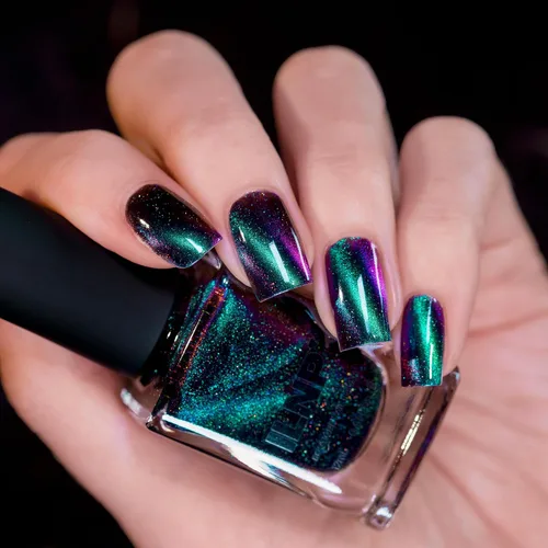 Miniatura 4 de ILNP Deep Space - Esmalte de uñas holográfico magnético verde azulado a morado
