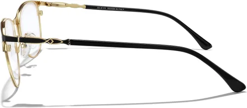 Miniatura 3 de Gafas de lectura de ojo de gato para mujer, estilo retro, para lecturas en computadora, con bisagras de resorte. Oro&negro-51