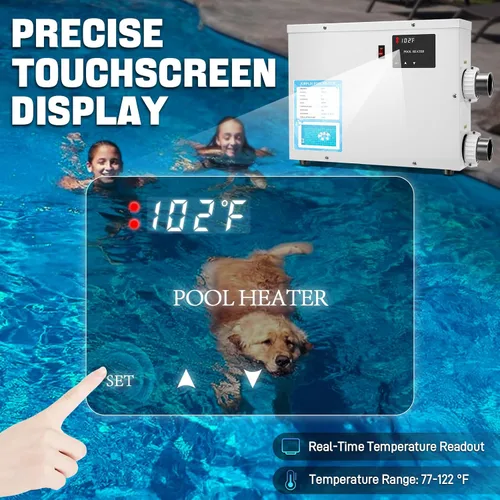 Miniatura 2 de Calentador eléctrico de piscina de 5.5KW 220V 25A para piscina, bañera de hidromasaje y calentador de spa con termostato de pantalla táctil digital