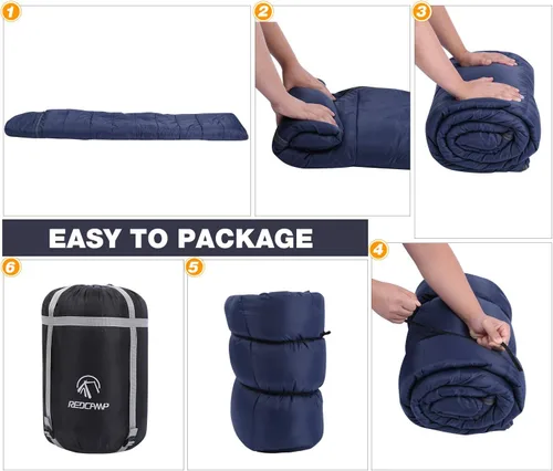 Miniatura 6 de REDCAMP Saco de dormir de franela para adultos, cómodos sacos de dormir de algodón para campamento, mochileros, senderismo, con capucha desmontable