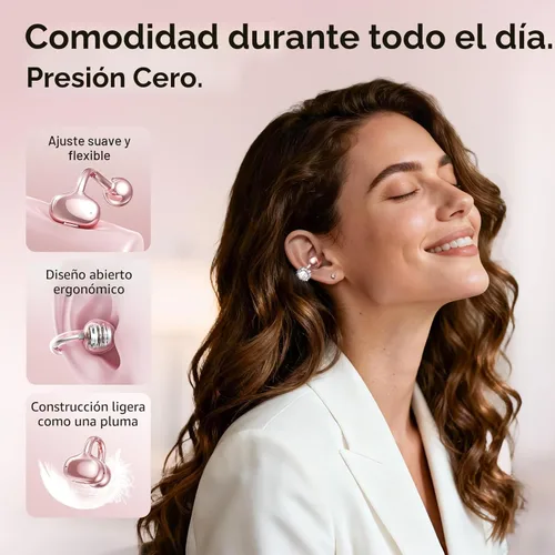 Miniatura 3 de Kinglucky Aretes con diseño de joyería, auriculares de botón con forma de diamante, cómodos y con 40 horas de reproducción, auriculares inalámbricos
