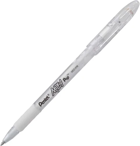 Pentel Milky Pop K98-W - Bolígrafo de gel pastel, línea media (0.031 in), tinta blanca Blanco