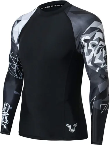 Miniatura 12 de HUGE SPORTS Camisas de baño para hombre de manga larga UPF 50+ con protección contra erupciones solares y protección UV Dividir