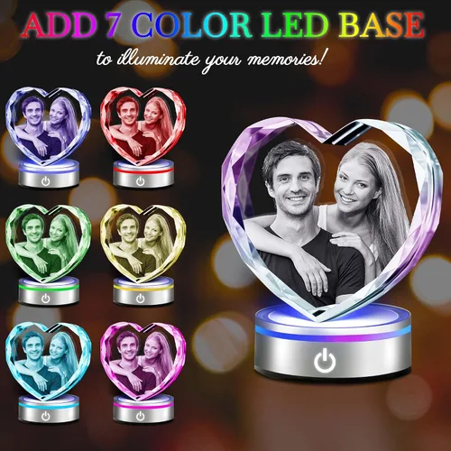 Miniatura 3 de Emoragifou Foto de cristal 3D, regalos personalizados para mujeres, mamá, papá, pareja, ella, regalo personalizado con tu propia foto, imagen