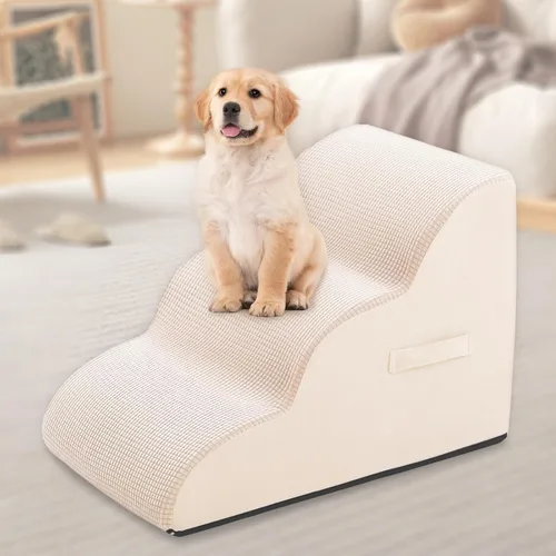Escaleras para perros para mascotas pequeñas, escaleras para perros para camas altas y sofá, escaleras de espuma de alta densidad de 16 pulgadas