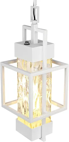 PARTPHONER Lámpara colgante de 15 pulgadas para exteriores del atardecer al amanecer, lámpara colgante de metal moderno para exteriores, lámpara de