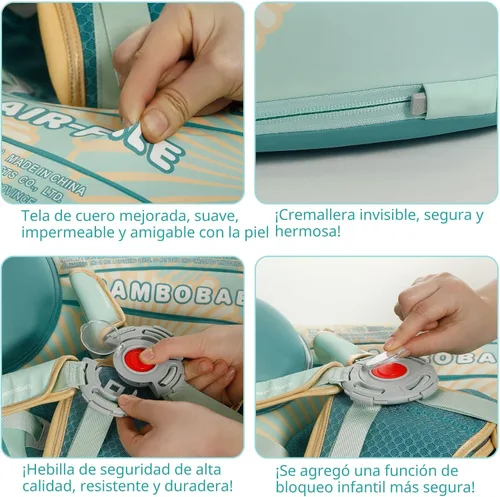 Miniatura 3 de Flotador Mambobaby con cola para bebé con toldo, flotador de piscina sólido, entrenador de natación para bebés, entrenamiento de natación, flotador