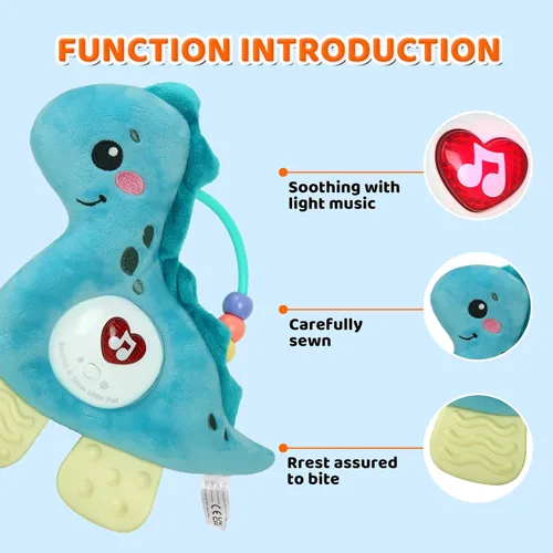 Miniatura 5 de Juguetes suaves de actividad musical para bebés con sonido y luz, juguetes sensoriales para desarrollo infantil con mordedor, sonajero y texturas