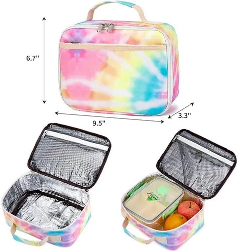 Miniatura 3 de CAMTOP Juego de morral y lonchera para niñas de preescolar y primaria, Teñido amarillo., S, Viajar