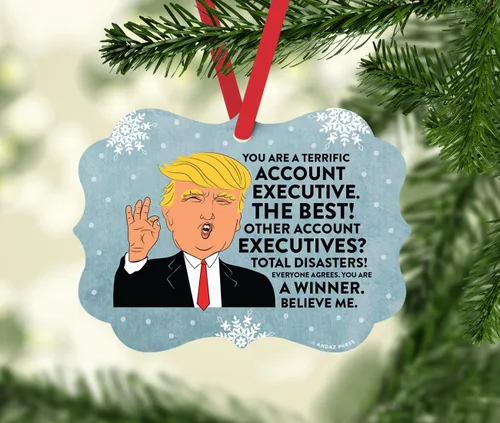 Miniatura 2 de Andaz Press Presidente Donald Trump Fancy Frame Recuerdo Adorno de Navidad Regalo de broma Ejecutivo de Cuenta, 1 paquete, Divertidas Ideas