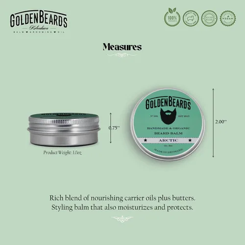 Miniatura 4 de Bálsamo de Barba – Arctic orgánico – 1 fl oz, 100% natural Hidratar la barba y la piel, el perfecto productos de aseo para hombre, barba dorado