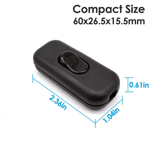 Miniatura 5 de Interruptor de Cable en Línea, PLUSPOE Interruptor de Lámpara de Control DPST de Encendido-Apagado para Lámpara de Mesa de Dormitorio Luces LED