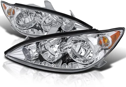 SPEC-D TUNING Faros delanteros cromados compatibles con Toyota Camry 2005-2006, conjunto de lámpara de luz frontal L+R