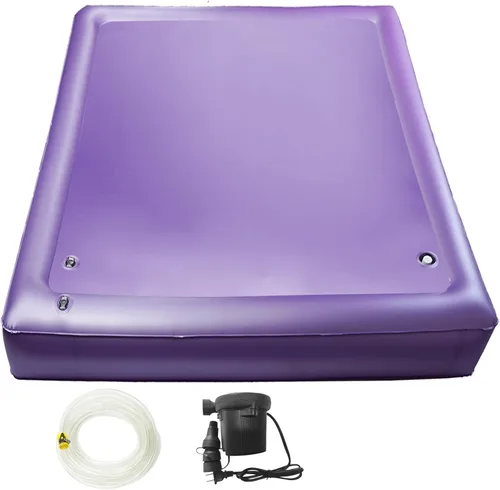Free Flow - Colchón de agua de onda completa, cama de agua cuadrada de PVC morado suave, cómodo y plegable para ancianos, niños y adultos (tamaño