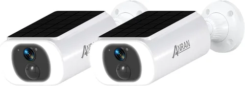 ANRAN Cámara de seguridad solar 2K inalámbrica para exteriores, alimentación permanente con panel solar integrado, cámaras de seguridad WiFi para el
