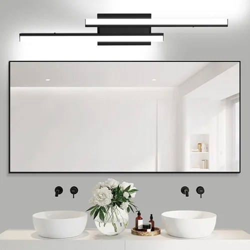 Miniatura 13 de Barra de luz LED para tocador de baño de 18 pulgadas, accesorio de iluminación sobre espejo de 18 W, 5000 K, barra de luz negra para tocador