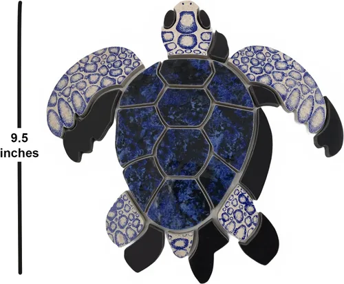 Miniatura 6 de Aquatic Custom Tile Blue Sea Turtle Group - Mosaico de piscina de porcelana