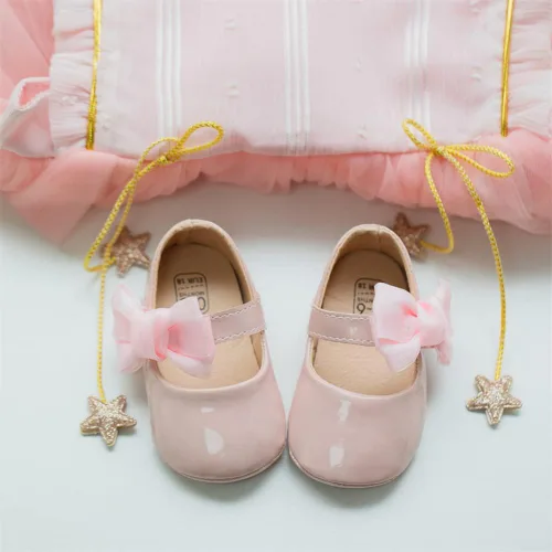 Miniatura 4 de Miamooi Zapatos de vestir de boda para bebés y niñas, zapatos de ballet con lazo de princesa Mary Jane, zapatos planos para primeros pasos, zapatos