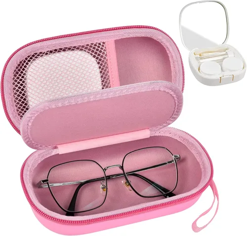 Miniatura 8 de GWCASE Estuche Portátil 2 en 1 para Lentes de Contacto y Estuche para Gafas, Bolsa Estuche de Viaje para Lentes de Contacto con Kit