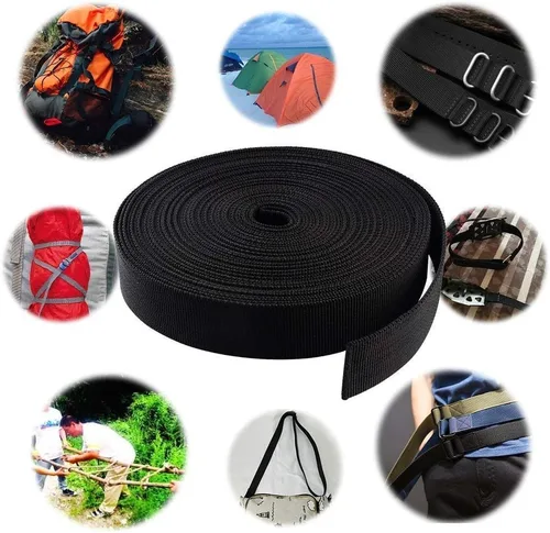 Miniatura 5 de JIAKAI Correa de nailon resistente de 1 pulgada de ancho y 10 yardas, correas pesadas de polipropileno para bolsas, hamacas, escalada al aire libre