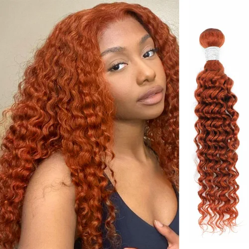 Miniatura 59 de P4/27 Cabello Humano Solitario de Onda Profunda con Reflejos Rubios Miel, 12A 100% Tejido Brasileño Virgen Ondulado Grueso con Mechas Ombre Marrón