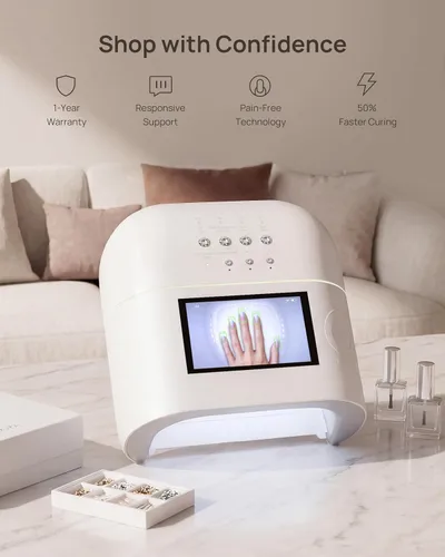 Miniatura 6 de AI UV LED Nail Lamp for Gel Nails - ONAIL Professional Smart Nail Dryer with AI Nail Detection, Pain-Free Fast Curing 109 LEDs Skin-Safe UV Light