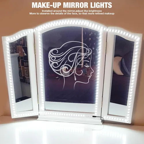 Miniatura 8 de Kit de Luces LED para Espejo de Tocador, 13 pies/4M 240 LEDs Luz de Espejo de Tocador de Maquillaje para Juego de Mesa de Tocador de Maquillaje