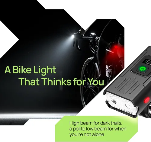 Miniatura 8 de Luces inteligentes para bicicleta delanteras y traseras, kit R15, recargable por USB C con detección automática de frenos, 500 lúmenes impermeable