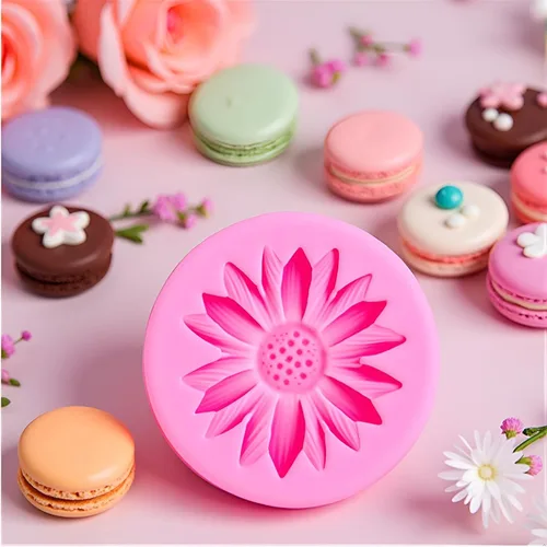 Miniatura 4 de Molde de silicona para crisantemo rosa, moldes de fondant de girasol para decoración de pasteles de flores, decoración de cupcakes, caramelo