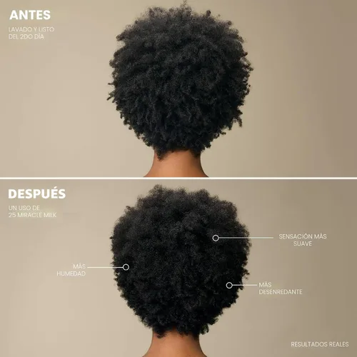 Miniatura 4 de Mizani 25 Benefit Miracle Milk - Acondicionador sin enjuague para cabello rizado, con aceite de coco, spray desenredante de rizos, protector térmico