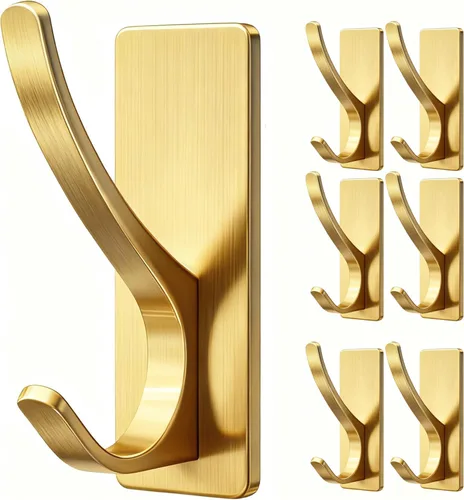 Miniatura 11 de Ganchos autoadhesivos para colgar: gancho de pared de acero inoxidable resistente para toallas, mochilas, sombreros, baño, recámara, puerta, gancho