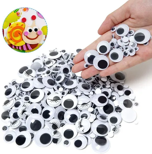 Miniatura 4 de 1210 piezas Googly Wiggle Eyes autoadhesivas, para manualidades, varios tamaños de 0.157 in a 0.984 in para bricolaje ZZYI 1210