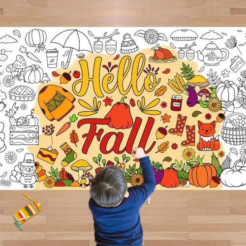 Miniatura 24 de OHOME Póster/mantel gigante de Navidad para colorear, manualidades de Navidad para niños, 30 x 72 pulgadas, pancarta de papel gigante para colorear