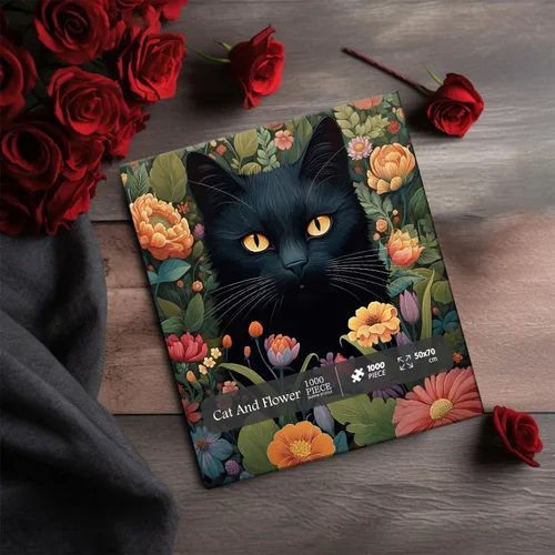 Miniatura 7 de Rompecabezas vintage de gatos para adultos de 1000 piezas en adelante, colección de rompecabezas de flores de PICKFORU animales y plantas