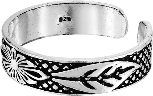 Miniatura 2 de AeraVida Anillo de plata de ley 925 con diseño de flor de aster, anillo ajustable para mujer de plata de ley Anillo de punta abierta de plata