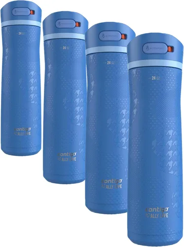 Miniatura 30 de Contigo Ashland 2.0 - Botella de agua a prueba de fugas con bloqueo de tapa y popote inclinado, apta para lavavajillas, tapa intercambiable, 24 Azul